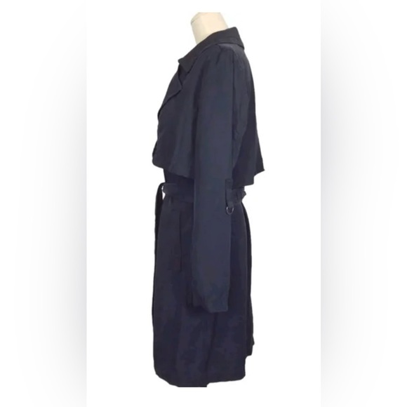 NWT 7 For All Mankind Navy Blue Trench Coat Jacket Size M - Picture 3 of 11
